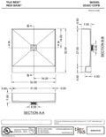Redi Base® 32 In x 32 In Single Curb Tileable Shower Pan Base with Center Drain