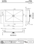 Redi Base® 34 In x 48 In Left Double Threshold Corner Tileable Shower Pan Base with Center Drain