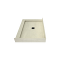 Redi Base® 34 In x 48 In Left Double Threshold Corner Tileable Shower Pan Base with Center Drain