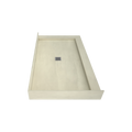 Redi Base® 34 In x 60 In Right Double Threshold Corner Tileable Shower Pan Base with Center Drain