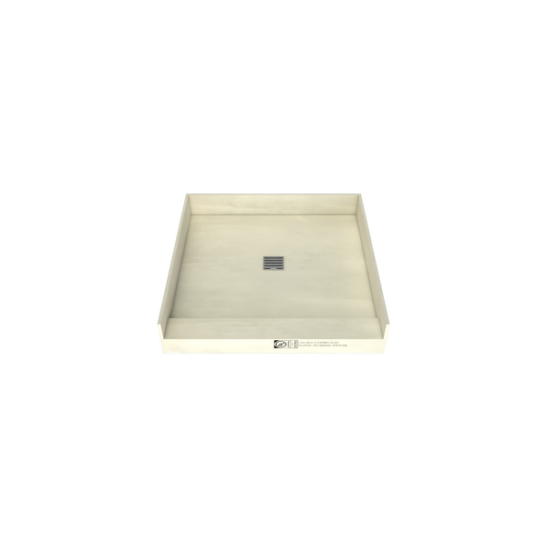 Redi Base® 36 In x 36 In Single Curb Tileable Shower Pan Base with Center Drain