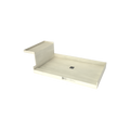 Base'N Bench® 37 In x 72 In Single Curb Tileable Shower Pan Base with Center Drain and Bench