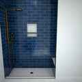 Base'N Bench® 37 In x 72 In Single Curb Tileable Shower Pan Base with Center Drain and Bench