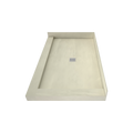 Redi Base® 37 In x 60 In Right Double Threshold Corner Tileable Shower Pan Base with Center Drain