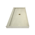 Redi Base® 37 In x 72 In Left Double Threshold Corner Tileable Shower Pan Base with Center Drain