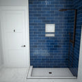 Redi Base® 37 In x 72 In Left Double Threshold Corner Tileable Shower Pan Base with Center Drain