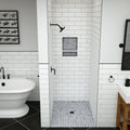 Redi Free® 40 In x 38 In Barrier Free Tileable Shower Pan Base with Center Drain