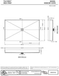 Redi Free® 40 In x 66 In Barrier Free Tileable Shower Pan Base with Center Drain