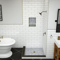 Redi Base® 42 In x 42 In Left Double Threshold Corner Tileable Shower Pan Base with Center Drain