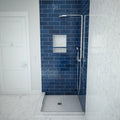 Redi Base® 42 In x 42 In Left Double Threshold Corner Tileable Shower Pan Base with Center Drain