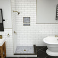 Redi Base® 42 In x 42 In Right Double Threshold Corner Tileable Shower Pan Base with Center Drain