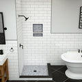 Redi Base® 42 In x 42 In Right Double Threshold Corner Tileable Shower Pan Base with Center Drain