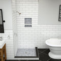 Redi Base® 42 In x 42 In Right Double Threshold Corner Tileable Shower Pan Base with Center Drain