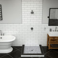 Redi Base® 42 In x 42 In Triple Curb Tileable Shower Pan Base with Center Drain