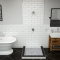 Redi Base® 42 In x 42 In Triple Curb Tileable Shower Pan Base with Center Drain