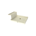 Base'N Bench® 42 In x 60 In Single Curb Tileable Shower Pan Base with Center Drain and Bench
