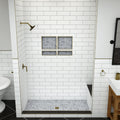 Base'N Bench® 42 In x 60 In Single Curb Tileable Shower Pan Base with Center Drain and Bench