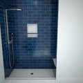 Base'N Bench® 42 In x 60 In Single Curb Tileable Shower Pan Base with Center Drain and Bench