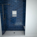 Base'N Bench® 42 In x 60 In Single Curb Tileable Shower Pan Base with Center Drain and Bench