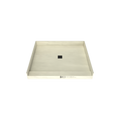 Base'N Bench® 42 In x 60 In Single Curb Tileable Shower Pan Base with Center Drain and Bench
