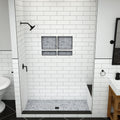Base'N Bench® 42 In x 60 In Single Curb Tileable Shower Pan Base with Center Drain and Bench