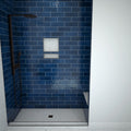 Base'N Bench® 42 In x 60 In Single Curb Tileable Shower Pan Base with Center Drain and Bench