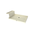 Base'N Bench® 42 In x 72 In Single Curb Tileable Shower Pan Base with Center Drain and Bench