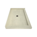 Redi Base® 42 In x 66 In Left Double Threshold Corner Tileable Shower Pan Base with Center Drain