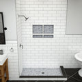 Redi Base® 42 In x 66 In Right Double Threshold Corner Tileable Shower Pan Base with Center Drain