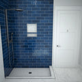 Redi Base® 42 In x 66 In Right Double Threshold Corner Tileable Shower Pan Base with Center Drain
