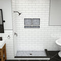 Redi Base® 42 In x 66 In Right Double Threshold Corner Tileable Shower Pan Base with Center Drain