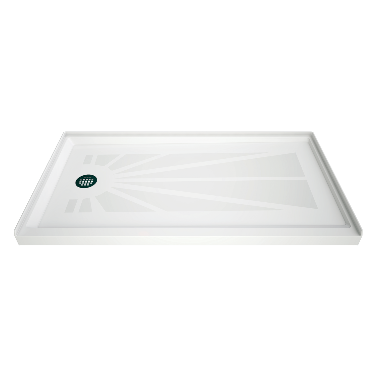 LuxShower 32 In Depth x 60 In Width Left Round Drain Low Threshold