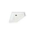 LuxShower Neo Angle 36 In Depth x 36 In Width Center Round Drain Low Threshold Textured Shower Pan in Polar White