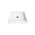 LuxShower 36 In Depth x 36 In Width Center Round Drain Standard Threshold Smooth Shower Pan in Polar White