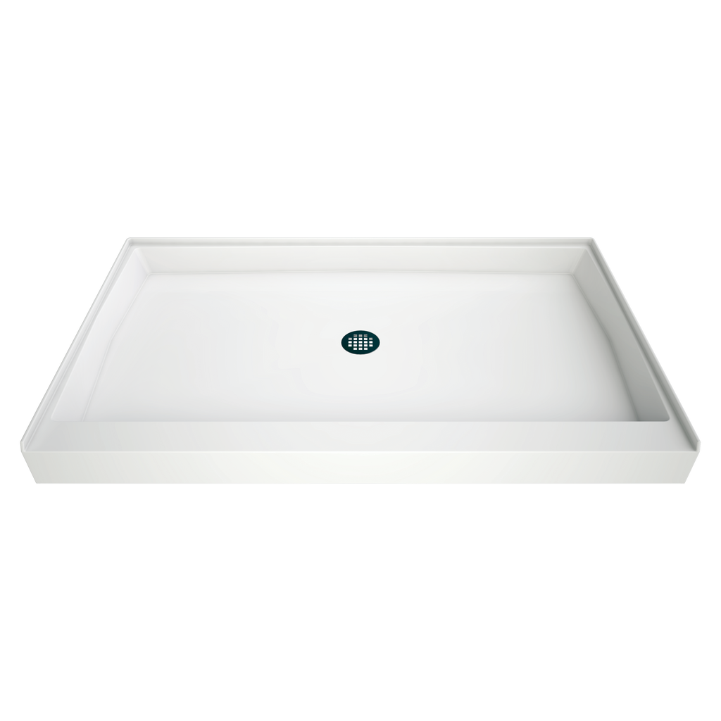 LuxShower 36 In Depth x 60 In Width Center Round Drain Standard
