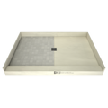 Redi Base® 42x60 Center Drain Single Curb Shower Pan Bundle + Core Matte 13x13 Industrial Porcelain Mosaic Floor Tile