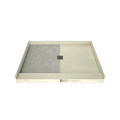Redi Base® 36x48 Center Drain Single Curb Shower Pan Bundle + Core Matte 13x13 Industrial Porcelain Mosaic Floor Tile