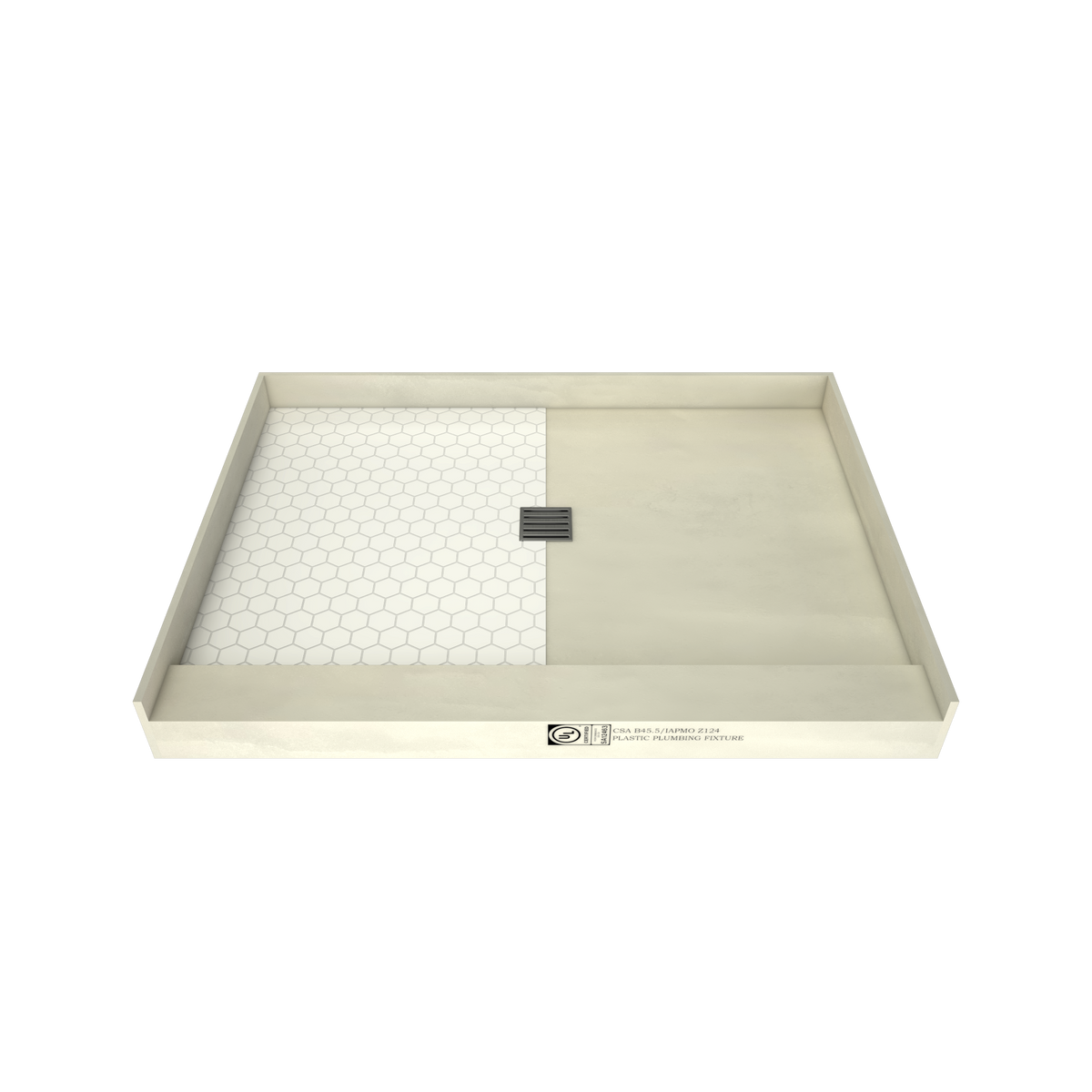 Redi Base® 36x48 Center Drain Single Curb Shower Pan Bundle + Mosaic ...