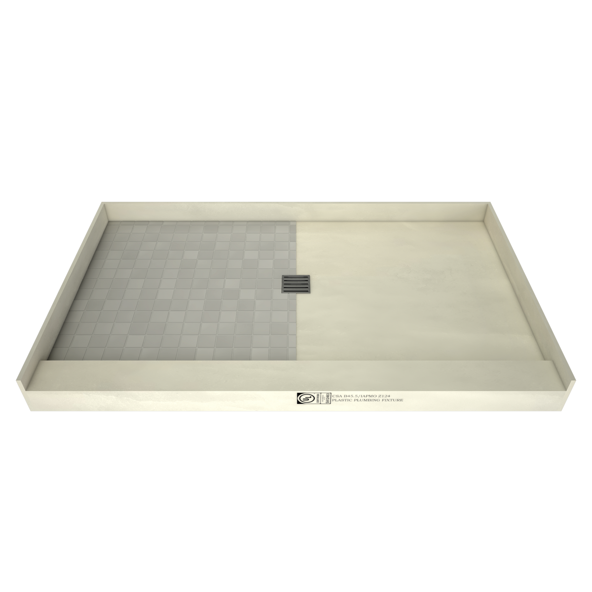 Redi Base® Flat Bottom 36x60 Center Drain Single Curb Shower Pan Bundle ...