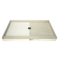Redi Base® Flat Bottom 36x60 Center Drain Single Curb Shower Pan Bundle + Mosaic Studio Matte 12x12 Hexagon Porcelain Floor Tile