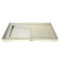 Redi Trench® 30x60 Left Drain Single Curb Shower Pan Bundle + Calacatta Nova Matte 13x13 Marble Porcelain Mosaic Floor Tile