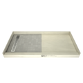 Redi Trench® 30x60 Left Drain Single Curb Shower Pan Bundle + Core Matte 13x13 Industrial Porcelain Mosaic Floor Tile
