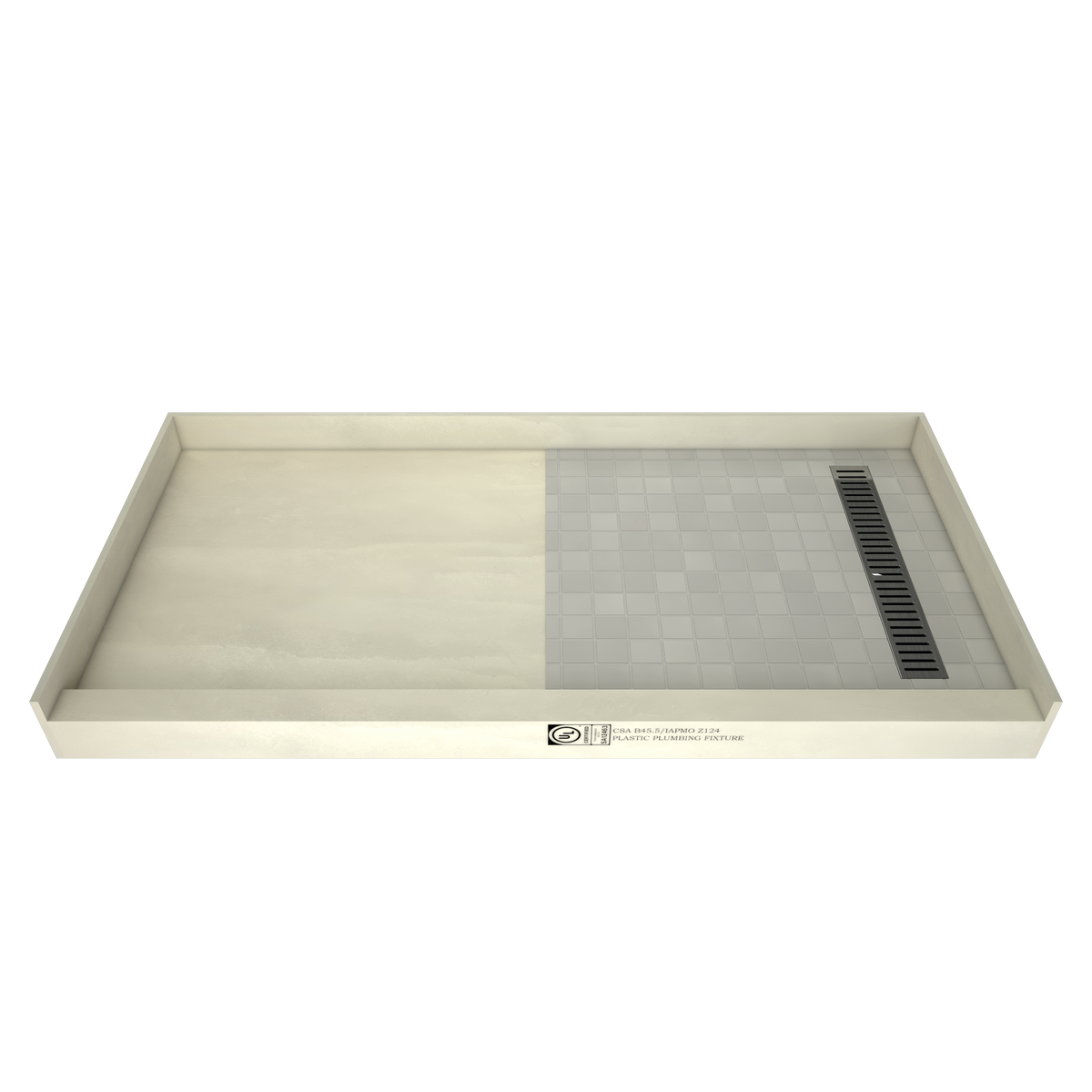 Redi Trench® 30x60 Right Drain Single Curb Shower Pan Bundle + Core ...