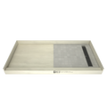 Redi Trench® 30x60 Right Drain Single Curb Shower Pan Bundle + Core Matte 13x13 Industrial Porcelain Mosaic Floor Tile