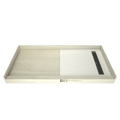 Redi Trench® 30x60 Right Drain Single Curb Shower Pan Bundle + Mosaic Studio Matte 12x12 Hexagon Porcelain Floor Tile