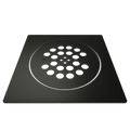 Redi Drain¬Æ Matte Black 2-Piece Drain Plate Set, 4¬º‚Ä≥ diameter drain plate & 5¬æ‚Ä≥ square plate trim