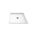 LuxShower 36 In Depth x 36 In Width Center Round Drain Low Threshold Textured Shower Pan in Polar White