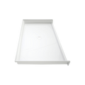 LuxShower 37 In Depth x 62 In Width Center Round Drain Barrier Free Smooth Shower Pan in Polar White