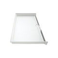 LuxShower 37 In Depth x 62 In Width Front Trench Drain Barrier Free Smooth Shower Pan in Polar White