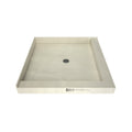 48 inch D x 48 inch W, Fully Integrated Shower Pan with Center PVC Drain with Right Dual Curb